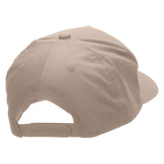 MIA Embroidered 5 Panel Cotton High Profile Flat Bill Unstructured Cap - Khaki OSFM