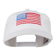 American Flag Embroidered Washed Cap