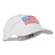 American Flag Embroidered Washed Cap