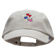 Love Birds Embroidered Pigment Dyed Wash Cap - Putty OSFM