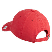 US Marine Semper Fidelis Design Embroidered Washed Solid Pigment Dyed Cotton Twill Brass Buckle Cap - Red OSFM