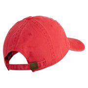 US Marine Semper Fidelis Design Embroidered Washed Solid Pigment Dyed Cotton Twill Brass Buckle Cap - Red OSFM
