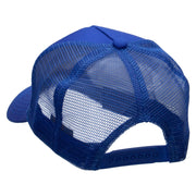 Astronaut Rides Five Panels Pro Style Trucker Mesh Cap - Royal OSFM