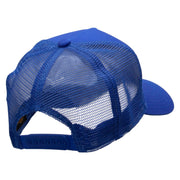 Astronaut Rides Five Panels Pro Style Trucker Mesh Cap - Royal OSFM