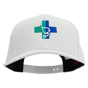 Medical Logo Embroidered Solid Cotton Twill Pro Style Cap