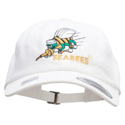 Officially Licensed United States Navy Seabees Unstructured Low Profile 6 panel Cotton Cap - White OSFM