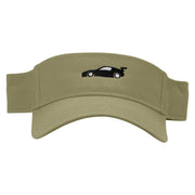 Black Race Car Embroidered Cotton Twill Sun Visor - Khaki OSFM