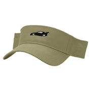 Black Race Car Embroidered Cotton Twill Sun Visor - Khaki OSFM