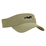 Black Race Car Embroidered Cotton Twill Sun Visor - Khaki OSFM