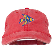 Angel Fish Embroidered Washed Dyed Cap