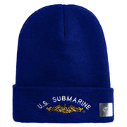 Golden US Submarine Logo Embroidered 12 inch Cuffed Knit YP Long Beanie