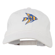 Angel Fish Embroidered Washed Dyed Cap