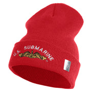 Golden US Submarine Logo Embroidered 12 inch Cuffed Knit YP Long Beanie