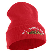 Golden US Submarine Logo Embroidered 12 inch Cuffed Knit YP Long Beanie
