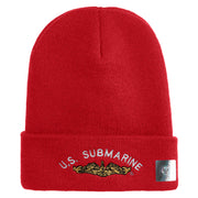 Golden US Submarine Logo Embroidered 12 inch Cuffed Knit YP Long Beanie