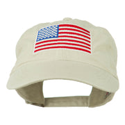 American Flag Embroidered Washed Cap