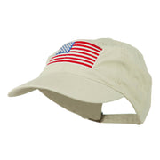 American Flag Embroidered Washed Cap