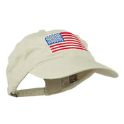 American Flag Embroidered Washed Cap