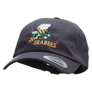 Officially Licensed United States Navy Seabees Unstructured Low Profile 6 panel Cotton Cap - Dk-Grey OSFM