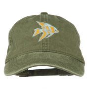 Angel Fish Embroidered Washed Dyed Cap