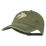 Angel Fish Embroidered Washed Dyed Cap