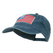 American Flag Embroidered Washed Cap