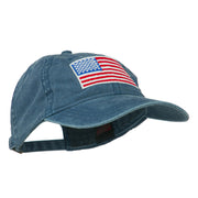 American Flag Embroidered Washed Cap