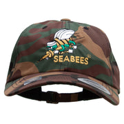 Officially Licensed United States Navy Seabees Unstructured Low Profile 6 panel Cotton Cap - Green-Camo OSFM