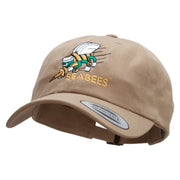 Officially Licensed United States Navy Seabees Unstructured Low Profile 6 panel Cotton Cap - Khaki OSFM