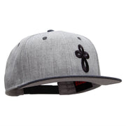 Our Embroidered Celtic Cross Patched Flat Bill Snapback Two Tone Cap - H-Black-Grey OSFM