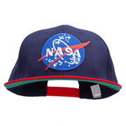 NASA Patched Brushed Cotton Twill High Profile Extra Size Cap - Navy-Red OSFM