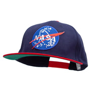 NASA Patched Brushed Cotton Twill High Profile Extra Size Cap - Navy-Red OSFM