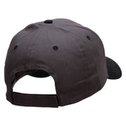 Small Blue Decorative Butterfly Patched Two Tone Cotton Twill Low Profile Strap Cap - Black-Charcoal OSFM