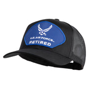 U.S. Air Force Retired Blue Patched Solid Cotton Twill Mesh Prostyle Cap - Black OSFM