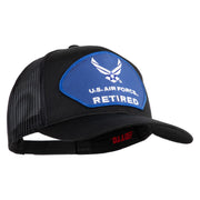 U.S. Air Force Retired Blue Patched Solid Cotton Twill Mesh Prostyle Cap - Black OSFM
