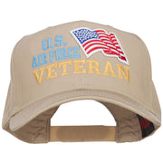 Wording of US Air Force Veteran with Flag Patched Pro Cap