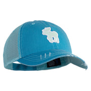 American Moose Patched Low Profile Special Cotton Mesh Cap - Aqua OSFM