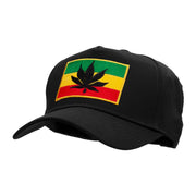 Rasta Flag Patched Solid Cotton Twill 5 Panel Prostyle Snap Cap