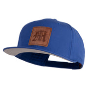 Old English M Faux Leather Patched Cotton Flat Bill Pro Cap - Royal OSFM