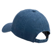 US Route 66 Patched Washed Solid Pigment Dyed Cotton Twin Brass Buckle Cap - Navy OSFM