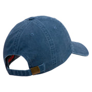 US Route 66 Patched Washed Solid Pigment Dyed Cotton Twin Brass Buckle Cap - Navy OSFM
