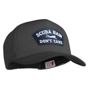 Scuba Hair Don't Care Patched Summer Foam Mesh Trucker Cap - Black OSFM