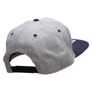 Our Embroidered Celtic Cross Patched Flat Bill Snapback Two Tone Cap - Navy-Grey OSFM