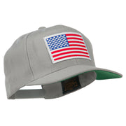 White American Flag Wool Blend Prostyle Patched Cap