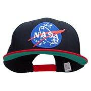 NASA Patched Brushed Cotton Twill High Profile Extra Size Cap - Black-Red OSFM