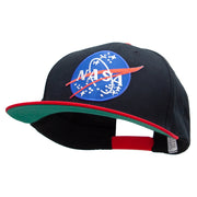 NASA Patched Brushed Cotton Twill High Profile Extra Size Cap - Black-Red OSFM