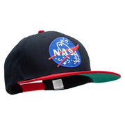 NASA Patched Brushed Cotton Twill High Profile Extra Size Cap - Black-Red OSFM