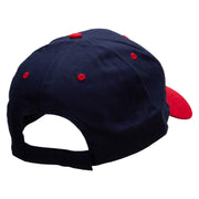 Small Blue Decorative Butterfly Patched Two Tone Cotton Twill Low Profile Strap Cap - Red-Navy OSFM