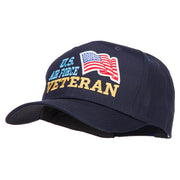 Wording of US Air Force Veteran with Flag Patched Pro Cap