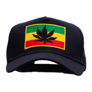 Rasta Flag Patched Solid Cotton Twill 5 Panel Prostyle Snap Cap